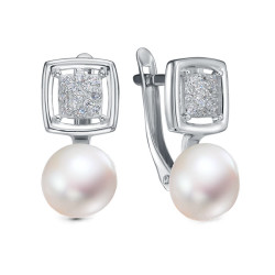 z2-11517 Серьги с жемчугом. Серебро 925.
