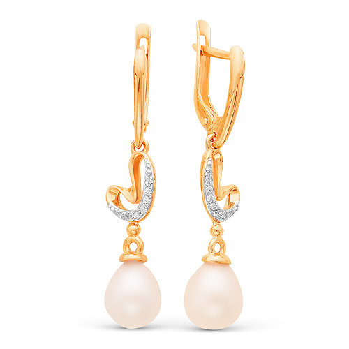 z2-8899 Серьги с жемчугом. Золото 585. 