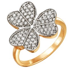 z1-8506 Кольцо с фианитами. Золото 585.