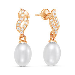 z2-9626 Серьги с жемчугом. Золото 585.