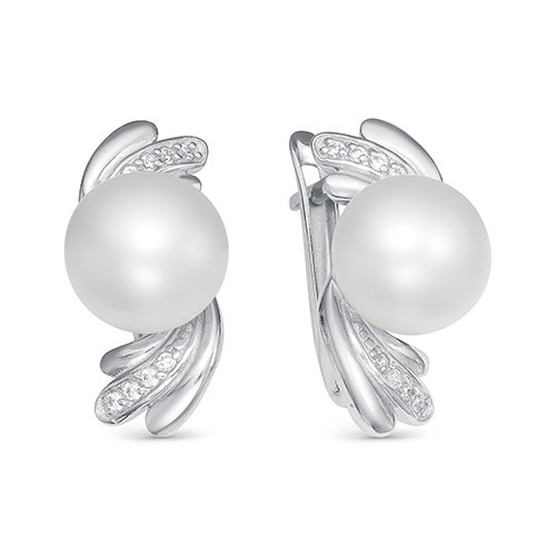 z2-9715 Серьги с жемчугом. Серебро 925. 