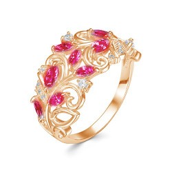 z1-10006 Кольцо с полудрагоценными вставками. Золото 585.