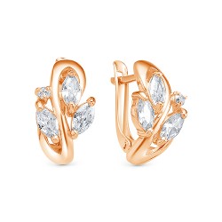 z2-10120 Серьги с фианитами. Золото 585.