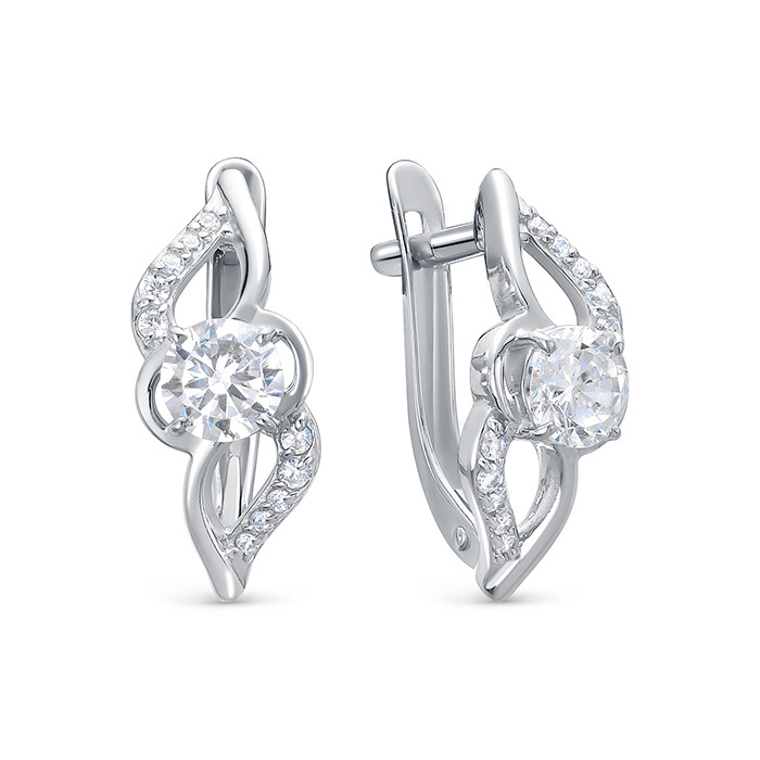 z2-10553 Серьги с фианитами. Серебро 925. 