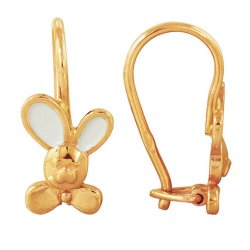 z2-763d Детские серьги "зайка" петелька.Золото 585.