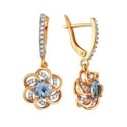 z2-8684 Серьги с полудрагоценными вставками. Золото 585.