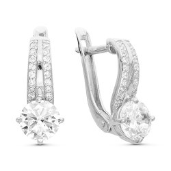 z2-9411 Серьги с фианитами. Серебро 925.