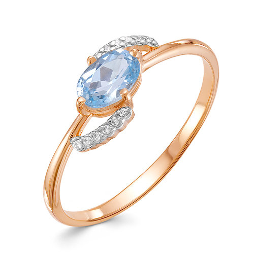 z1-9805 Кольцо с полудрагоценной вставкой и фианитами. Золото 585. 