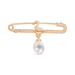 z7-075 Брошь с жемчугом. Золото 585.