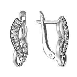 z2-8439 Серьги с фианитами. Серебро 925.