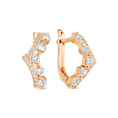 z2-10202 Серьги с фианитами. Золото 585. 