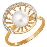 z1-8134 Кольцо с жемчугом. Серебро 925.