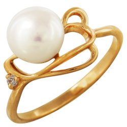 z1-7630 Кольцо с жемчугом. Серебро 925.