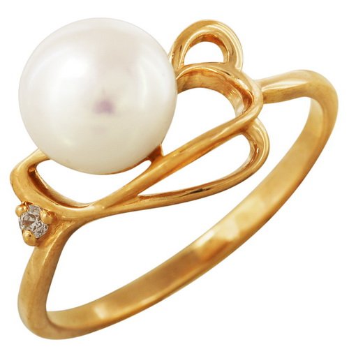 z1-7630 Кольцо с жемчугом. Серебро 925. 