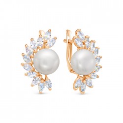 z2-10458 Серьги с жемчугом. Золото 585.