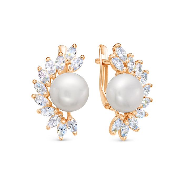 z2-10458 Серьги с жемчугом. Золото 585. 