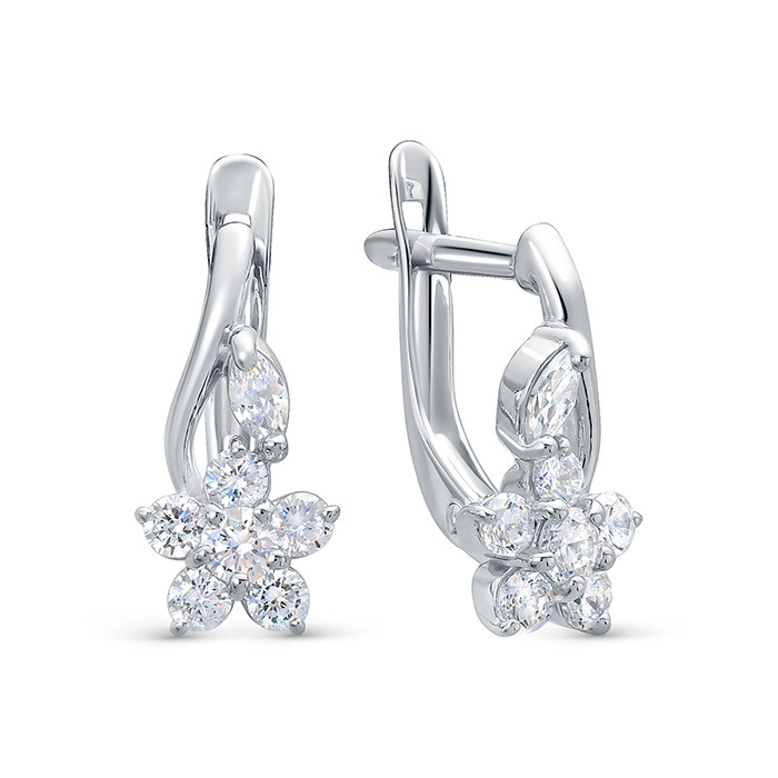 z2-10544 Серьги с фианитами. Серебро 925. 