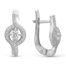 z2-8851 Серьги с фианитами. Серебро 925.
