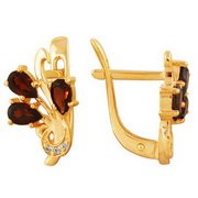 z2-7609 Серьги с полудрагоценными вставками. Золото 585. 