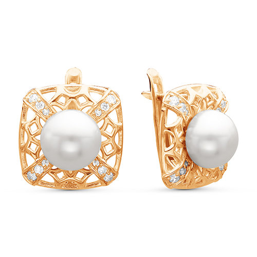 z2-9119 Серьги с жемчугом. Золото 585. 