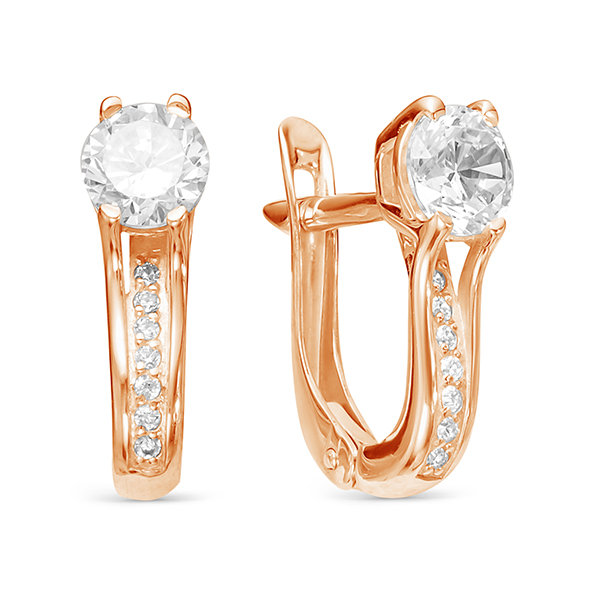 z2-9436 Серьги с фианитами. Золото 585. 