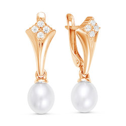 z2-9605 Серьги с жемчугом. Золото 585.