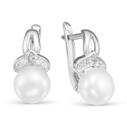z2-9664 Серьги с жемчугом. Серебро 925.