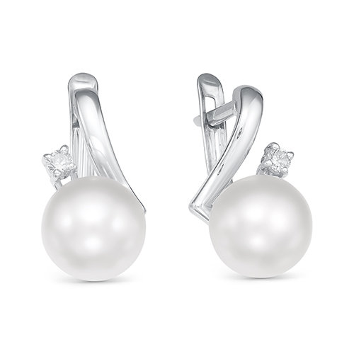 z2-9702 Серьги с жемчугом. Серебро 925. 