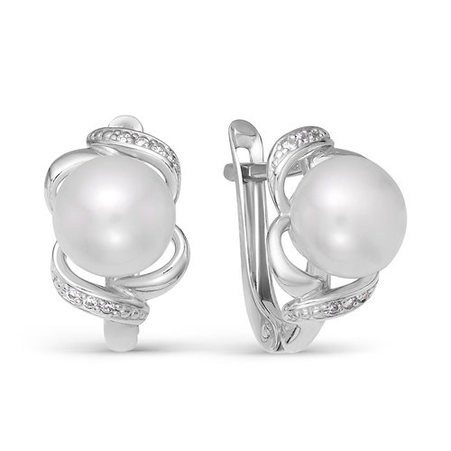 z2-9753 Серьги с жемчугом. Серебро 925. 