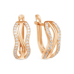 z2-10034 Серьги с фианитами. Золото 585.