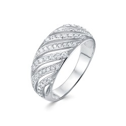z1-10198 Кольцо с фианитами. Серебро 925.