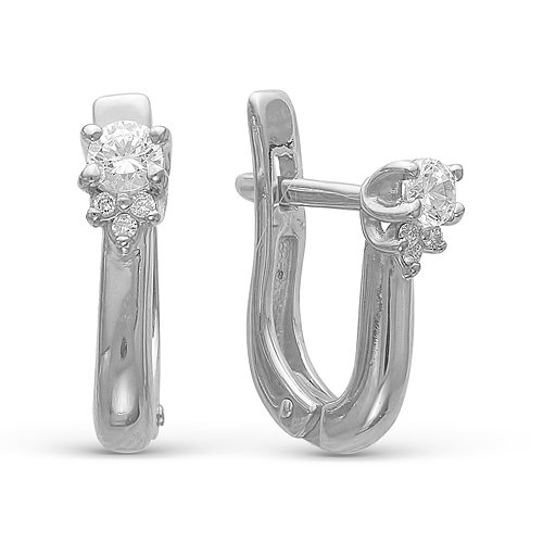 z2-8855 Серьги с фианитами. Серебро 925. 