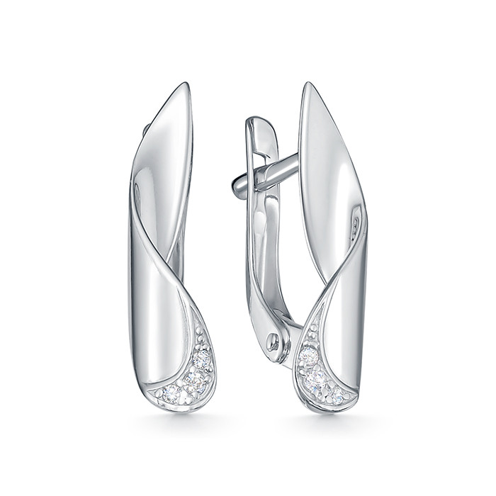 z2-11015 Серьги с фианитами. Серебро 925.  
