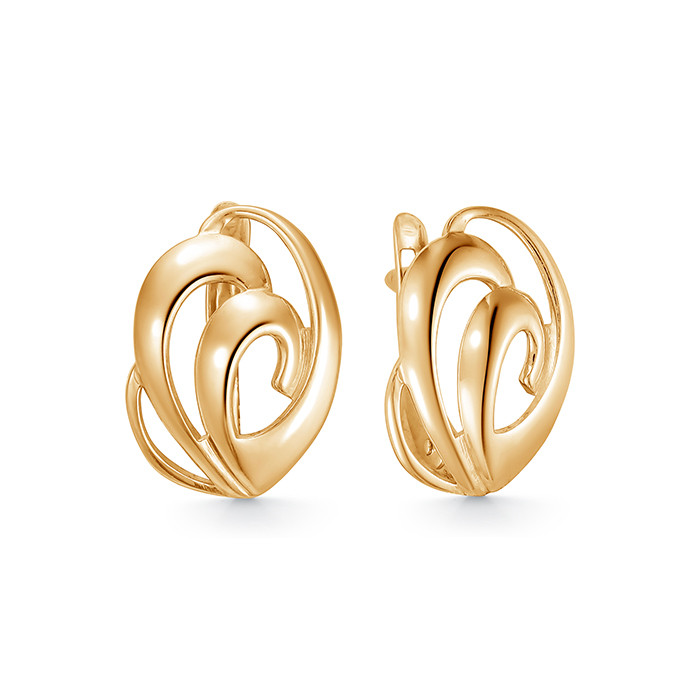 z2-10996 Серьги с фианитами. Золото 585. 