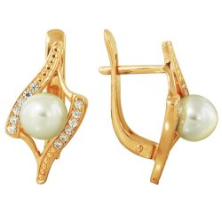 z2-7522 Серьги с жемчугом. Золото 585.