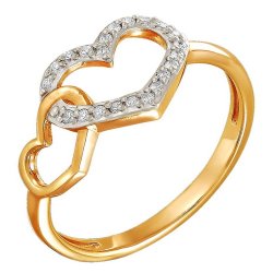 z1-8656 Кольцо с фианитами. Золото 585.