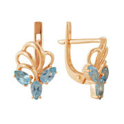 z2-7708 Серьги с полудрагоценными вставками. Золото 585.