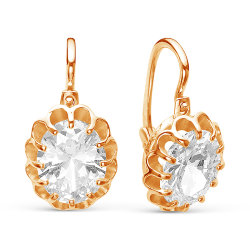 z2-9559 Серьги с фианитами. Золото 585.