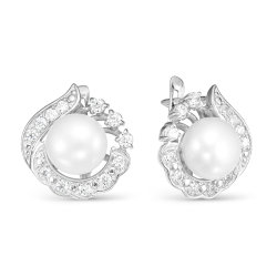 z2-9716 Серьги с жемчугом. Серебро 925.