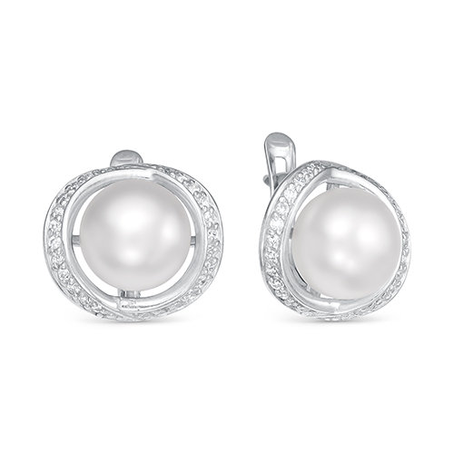 z2-9713 Серьги с жемчугом. Серебро 925. 