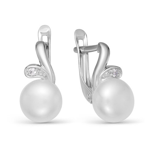 z2-9755 Серьги с жемчугом. Серебро 925. 