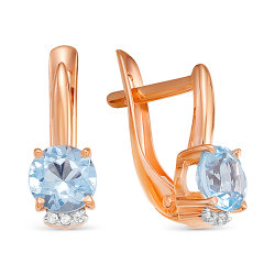 z2-9802 Серьги с полудрагоценными вставками. Золото 585.