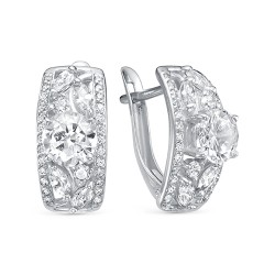 z2-9949 Серьги с фианитами. Серебро 925.