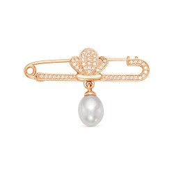 z7-073 Брошь с жемчугом. Золото 585.