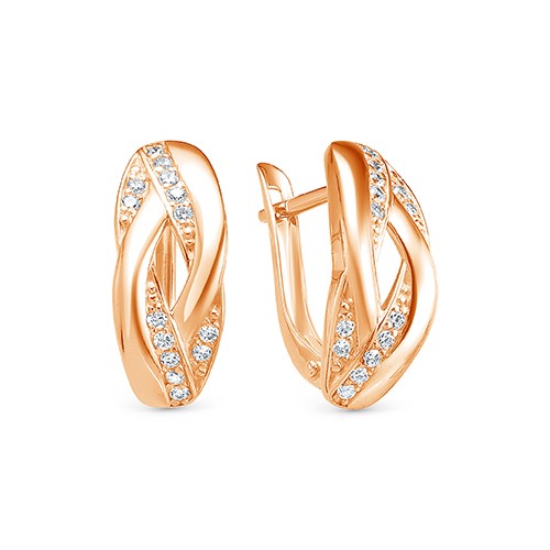 z2-10119 Серьги с фианитами. Золото 585. 