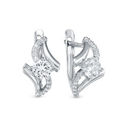z 2-10237 Серьги с фианитами. Серебро 925.