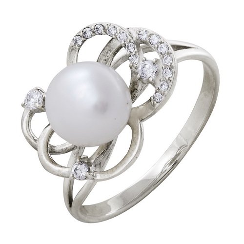 z1-7752 Кольцо с жемчугом. Серебро 925. 