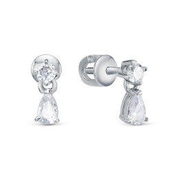 z2-10286 Пуссеты с фианитами. Серебро 925.