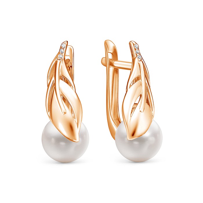 z2-10469 Серьги с жемчугом. Золото 585. 