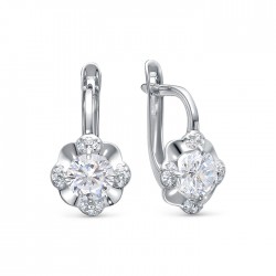 z2-10654 Серьги с фианитами. Серебро 925.
